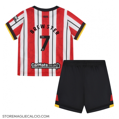 Sheffield United Rhian Brewster #7 Maglia Gara Casa Repliche 2024-25 Bambino Maniche Corte Sheffield United Rhian Brewster #7 Maglia Gara Casa Repliche 2024-25 Bambino Maniche Corte